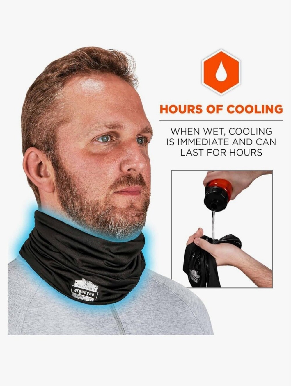 Ergodyne Chill-Its #6487 Cooling Neck Gaiter Multi-WayWear Headband Face Mask